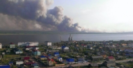 Лесной пожар, возникший в результате грозы, угрожал селу Заречный в Олекминском районе Дьулустан Алексеев