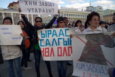 Участники митинга против ТОСЭР &quotЗаречье&quot: Сохраним Лену – не дадим построить химзавод! Нюргуяна Иванова, Yakutiamedia