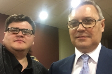 Сергей Погорелов и Михаил Касьянов на Съезде партии Парнас Сергей Погорелов