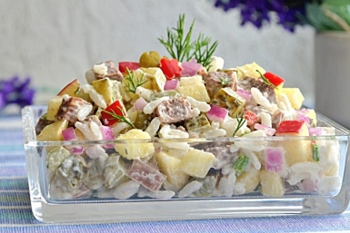 Рецепт выходного дня: Мясной салат &quotВиражи &quot Фото автора